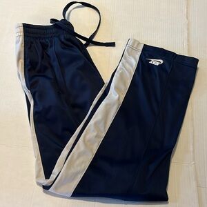 Nike-M-navy blue with white stripe-track pants/joggers/sweatpants. Embroidered.